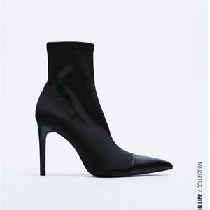 Zara Black Heeled Boots
